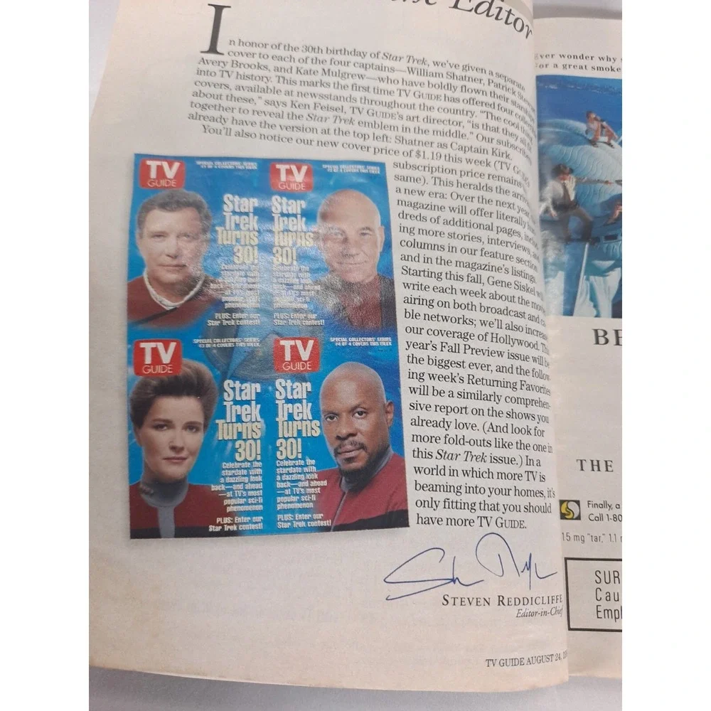 Lot Of 2 Star Trek‎ TV Guide Kirk 1996 TNG Crew (1994) Fair Condition